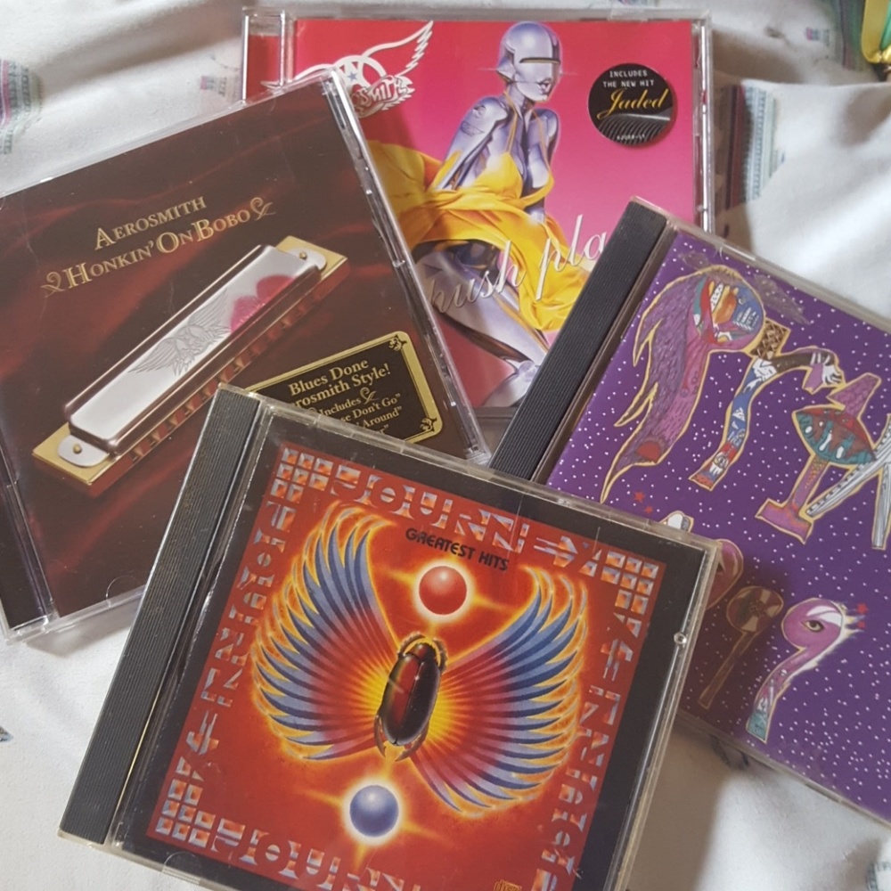 Areosmith, Prince, Journey music cds, lot of 4